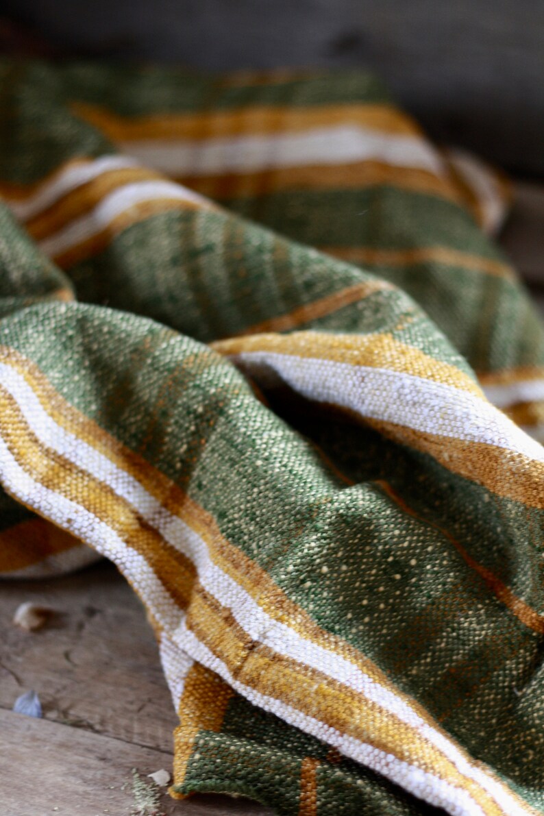Antique flax French tapestry French fabric 50/'s Stripes fabric French vintage linen Upholstery fabric.French vintage stripes fabric