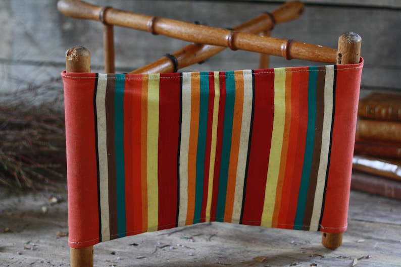 French fishing stool French seat folding Picnic seat French folding stool Folding fishing Footstool Antique folding seat fisherman