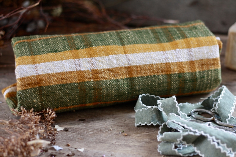 Antique flax French tapestry French fabric 50/'s Stripes fabric French vintage linen Upholstery fabric.French vintage stripes fabric