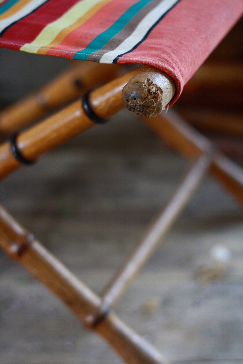 French fishing stool French seat folding Picnic seat French folding stool Folding fishing Footstool Antique folding seat fisherman