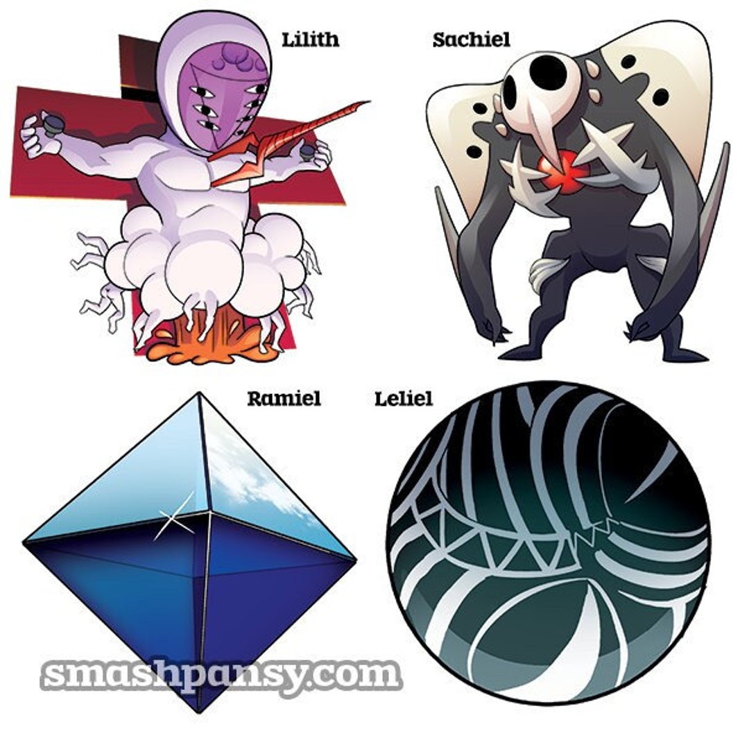 Evangelion Angels Acrylic Charm Keychains Collection - Ramiel Leliel  Sachiel Lilith - Etsy, image size:1080x1064