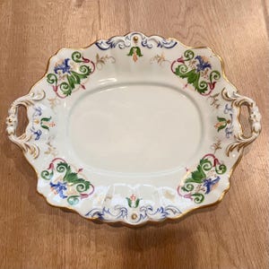 Antique Royal Vienna Hand Painted Floral Porcelain Serving Plate Platter 11”