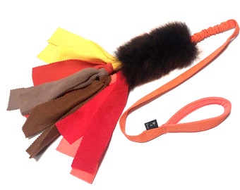 Sirius | Sheepskin | Bungee Tug Toy | Toys for Dogs | Dog Training | Fur Toy | Natural Fur | Colorful Toy | Bungee Handle | Flexible Handle