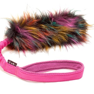 Sirius | Fur | Bungee Tug Toy | Toys for Dogs | Dog Training | Fur Toy | Natural Fur | Colorful Toy | Bungee Handle | Flexible Handle