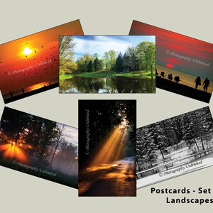 Wenskaarten (Set van 6) , Landschap, Natuur, Buiten, Kleurenfotografie