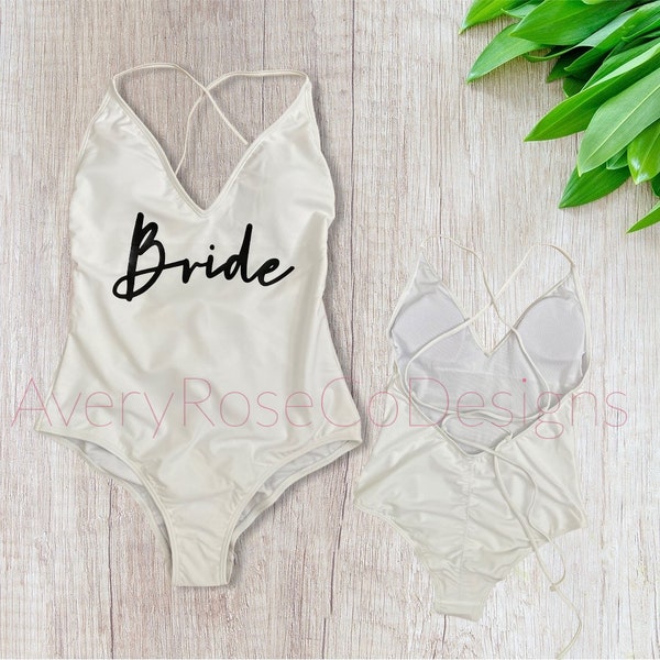 Bride Swimsuit, White Swimsuit, Bridal Swimsuit, Personalized Bride Swimsuit