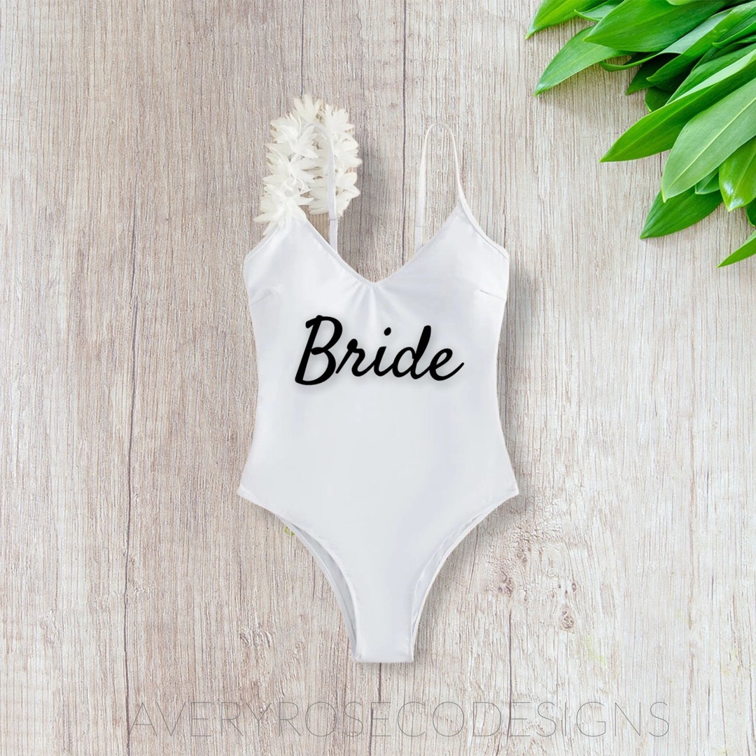 Bride Swimsuit White Swimsuit Bridal Swimsuit Personalized. Etsy