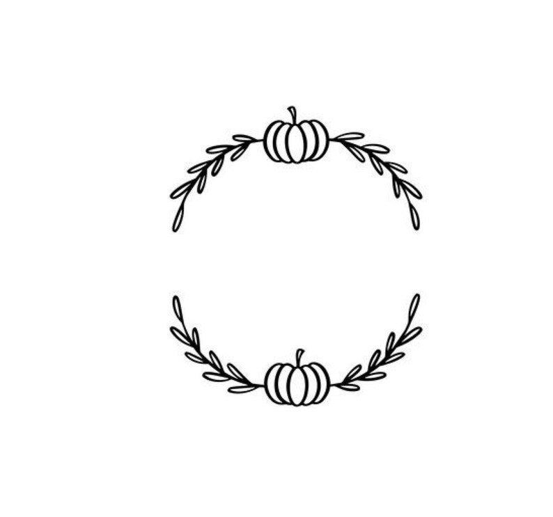 Pumpkin Wreath Svg Pumpkin leaves Svg wreath SVG cutfile | Etsy