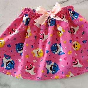 Girl Toddlers Skirt , baby shark Skirt,  Skirt For Girls Easter Skirt, Girls Skirt, Toddler Summer Skirt, Birthday Skirt/ anti-itch clothing