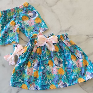 Brother and Sister set blue Stitch \ Cruise Vacation Beach Photos family outfits Twin Baby , sibling set unisex matching sibling outfits