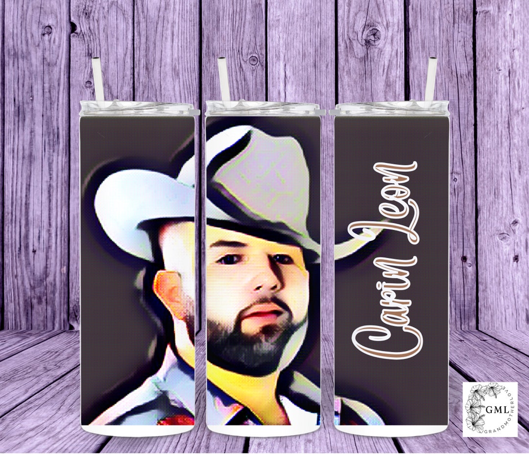 Carin Leon 2 ,personalized Tumbler With Lid and Straw, Stainless Steel