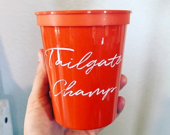 Tailgating Party Cup Funny Football Cup Tailgate Party Decor Tailgate Ideas Tailgate Champs Tailgate Party Decorations Football Party Ideas