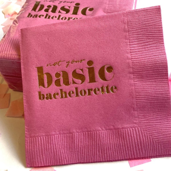 Hot Pink Bachelorette Party Napkins, Barbie Bachelorette, Bachelorette Party Decorations, Bachelorette Decor, Gold Bachelorette Party