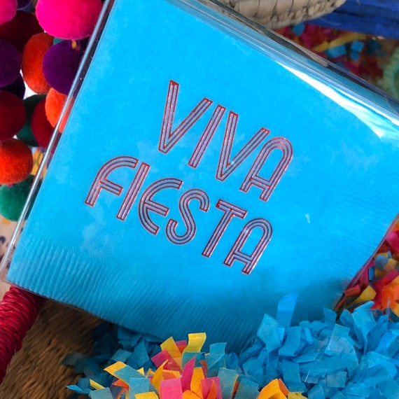 Fiesta Theme Party Viva Fiesta Napkins Mexican Theme Party Rehearsal Dinner  Fiesta Decor Party Supplies Mexican Theme Party Decorations 