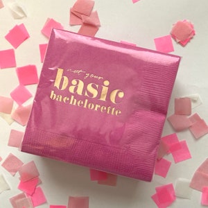 Hot Pink Bachelorette Party Napkins, Barbie Bachelorette, Bachelorette Party Decorations, Bachelorette Decor, Gold Bachelorette Party image 2