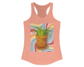Botanical Print Tank, Perfect for Summer, Indoor & Outdoor Vibes, Gift for Plant Lovers, Yoga, Holidays, Relaxation, Women's Ideal Racerback