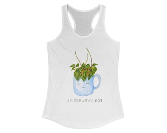 Botanical Tee - Plant Lover's Racerback Tank, Summer Workout Shirt, Gifts for Gardeners, Eco-Friendly Apparel, Relaxed Fit