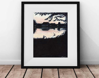 St. John's Pond Painting Print Landscape Painting Home Decor Alumni Art  landscape wall art St. Mary's College of Maryland Painting