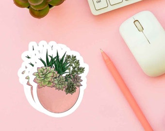 Potted plant sticker Plant Mom Plant Sticker Laptop Stickers Water proof Stickers Water bottle Stickers plant decal plant lover gift