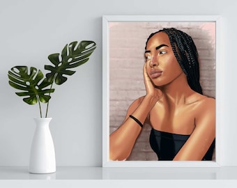 Beautiful Girl Art Print - Unframed Print - Portrait Original Art - Portrait Painting - Beautiful Girl Art - Hyper-Realistic Drawing