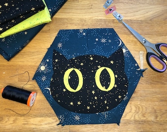 EPP Halloween Cat - English Paper Piecing Pattern, Quilt Pattern