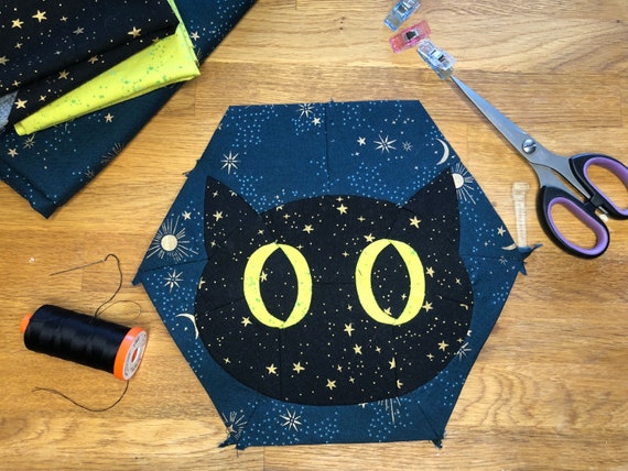 EPP Halloween Cat - English Paper Piecing Pattern, Quilt Pattern