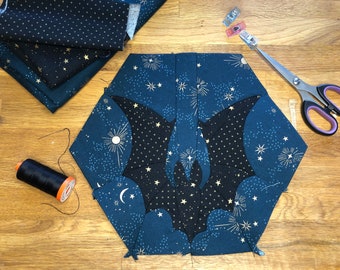 EPP Halloween Bat - English Paper Piecing Pattern, Quilt Pattern