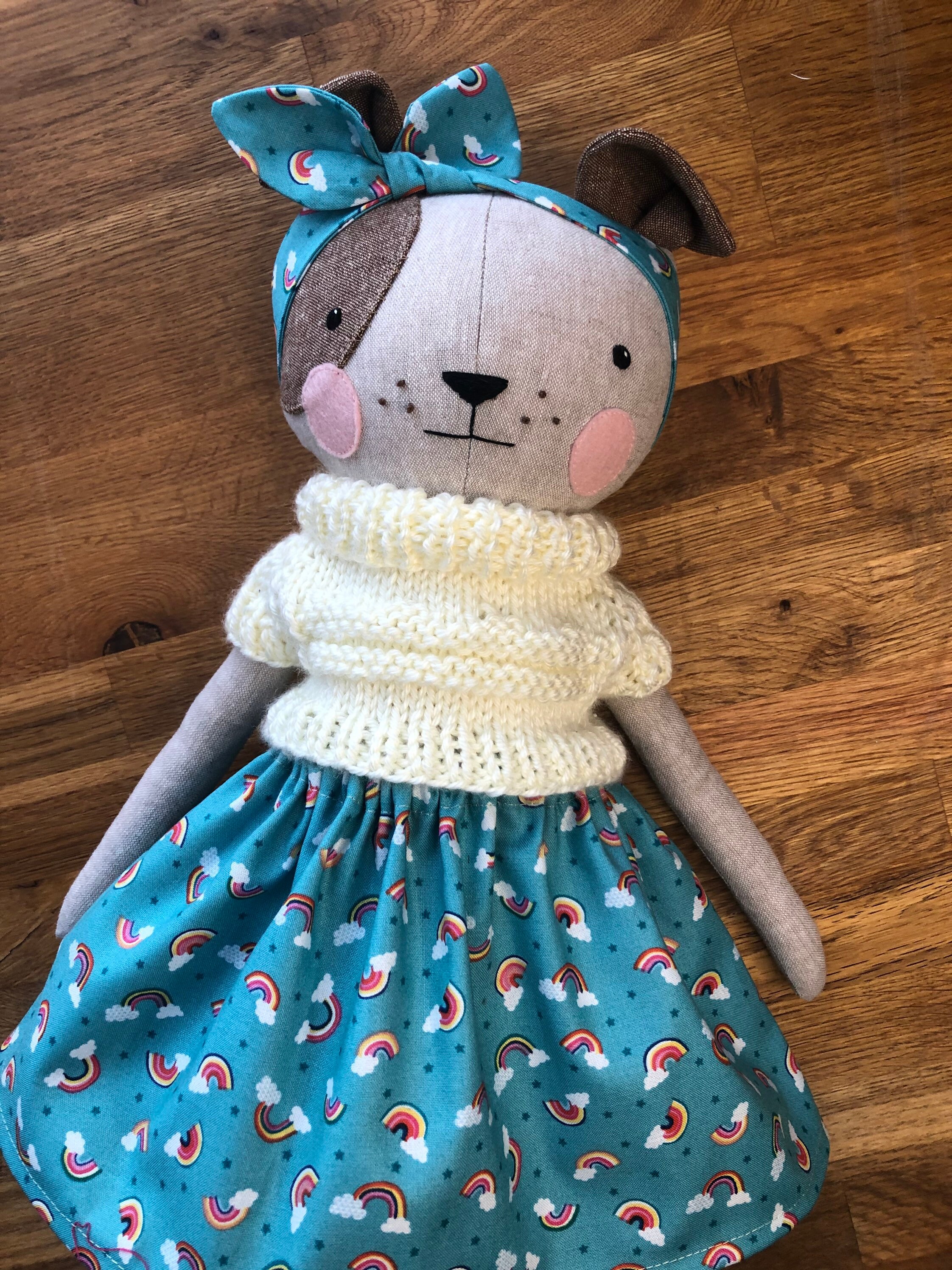 Handmade heirloom dog rag doll stuffed toy toutou gift for Etsy