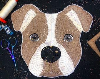 EPP Dog, English Paper Piecing Pattern, Pit Bull, Bully, Am Staff, Staffy - Quilt Pattern