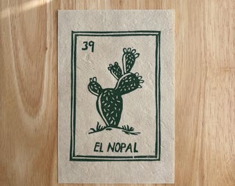 Loteria Card Art Print - Mexican Loteria Relief Print - Cactus Art Print -  Loteria El Nopal Art Print - Etsy