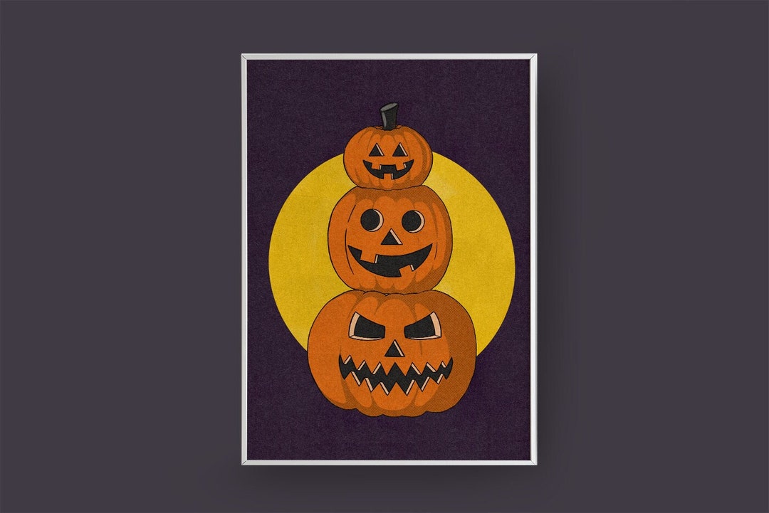 Halloween Jackolanterns Art Print DIGITAL DOWNLOAD Etsy