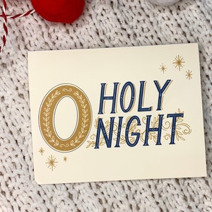 Tarjeta Navideña PERSONALIZABLE / Pack de 6, con sobres / O Noche Santa