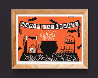 Halloween Decorations Art Print, Digital Download