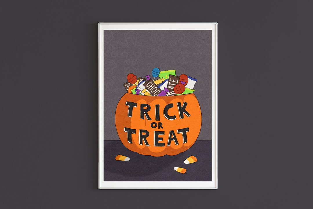 Trick or Treat, Halloween Candy Art Print - Etsy