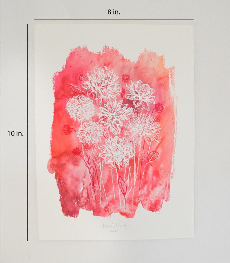 Bouquet of Dahlia Flowers Art Print for Wall Decor image 7