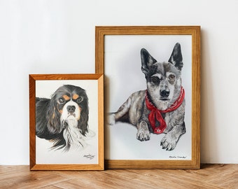 Handcrafted Colored Pencil Pet Portrait - Personalized Gift for Pet Lovers - Custom Pet Portrait - Custom Dog Portrait - Custom Cat Drawing