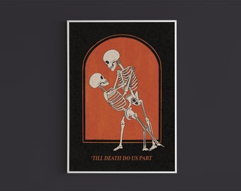 Halloween Skeleton Lovers Art Print