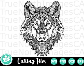 Wolf Mandala Svg Etsy
