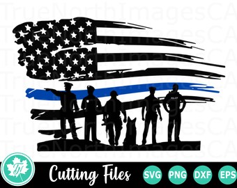 Thin Blue Line Svg Etsy