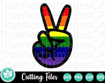 Download Free Rainbow Peace Sign Etsy SVG Cut Files