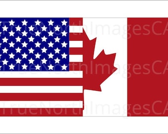 us and canadian flag etsy