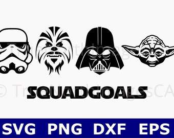 Star Wars SVG / Yoda SVG / Darth Vader SVG / Chewbacca svg / Storm Trooper svg / Squad Goals / Star Wars Clipart / Star Wars Vector