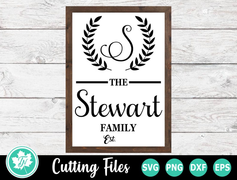 Family Svg Monogram Svg Family Name Sign Svg Last Name Etsy