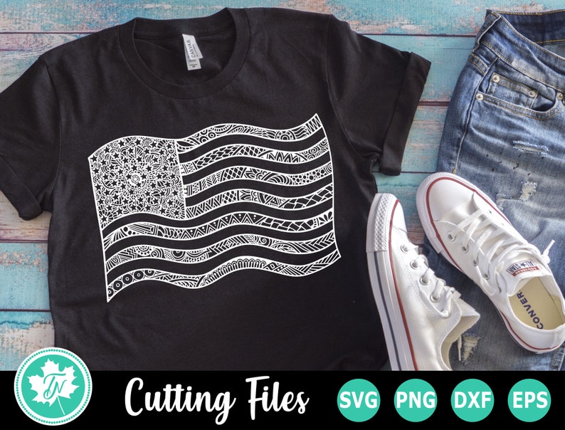 Download American Flag SVG / Zentangle SVG / Mandala SVG / 4th of ...