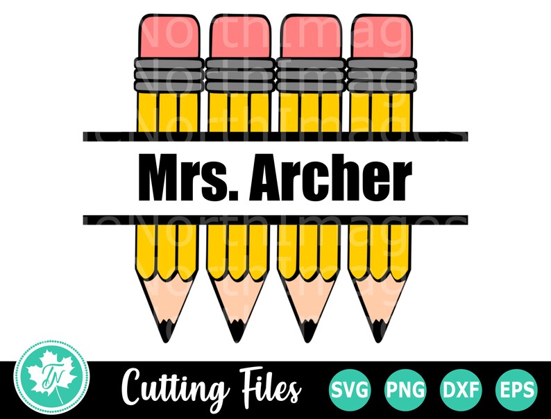 Download Pencil SVG / Teacher SVG / Pencil Monogram / Split ...