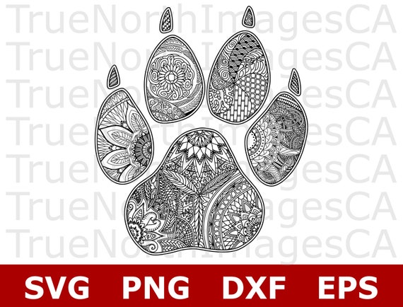 Download Zentangle SVG / Paw Print SVG / Dog SVG / Mandala Svg / | Etsy