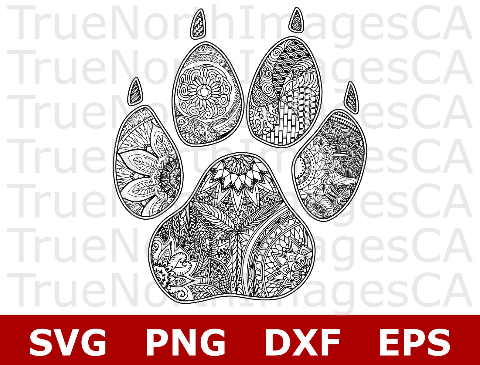 Download Zentangle SVG / Paw Print SVG / Dog SVG / Mandala Svg / | Etsy