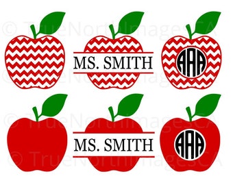 Chevron Apple SVG / Apple Monogram SVG / Teacher SVG / Split Apple svg / Teacher Life svg / Apple Vector / svg Files for Cricut / Silhouette