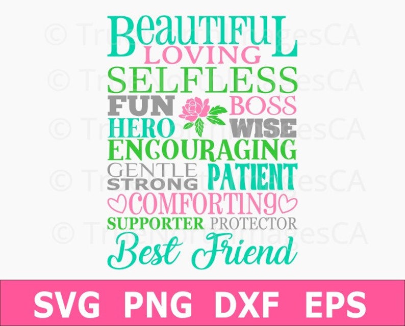 Download Mom Svg Mothers Day Svg Mom Word Art Word Art Svg Mom Etsy
