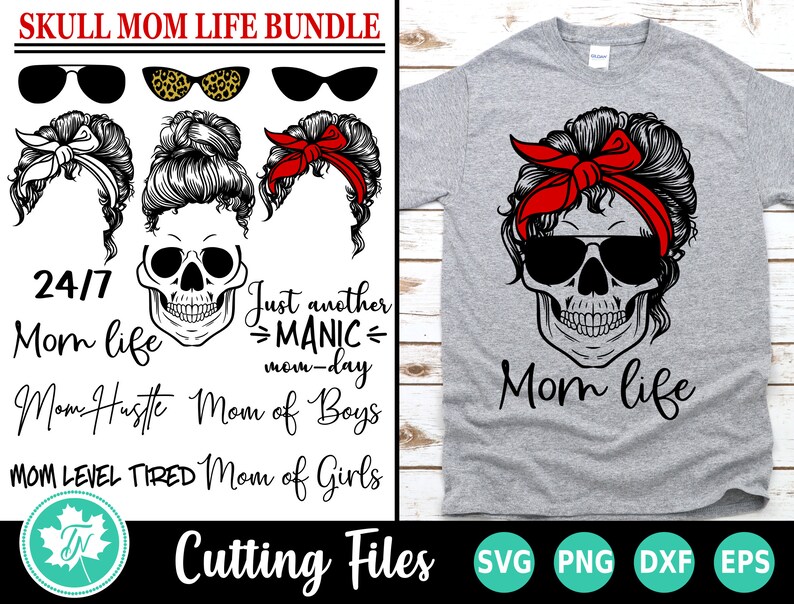 Download Skull SVG / Mom Life SVG / Messy Bun SVG / Svg Files for ...